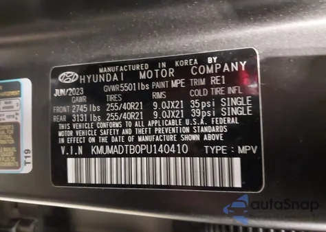 2023 Genesis Gv70 2.5T Awd z USA, uszkodzony, nr VIN KMUMADTB0PU140410